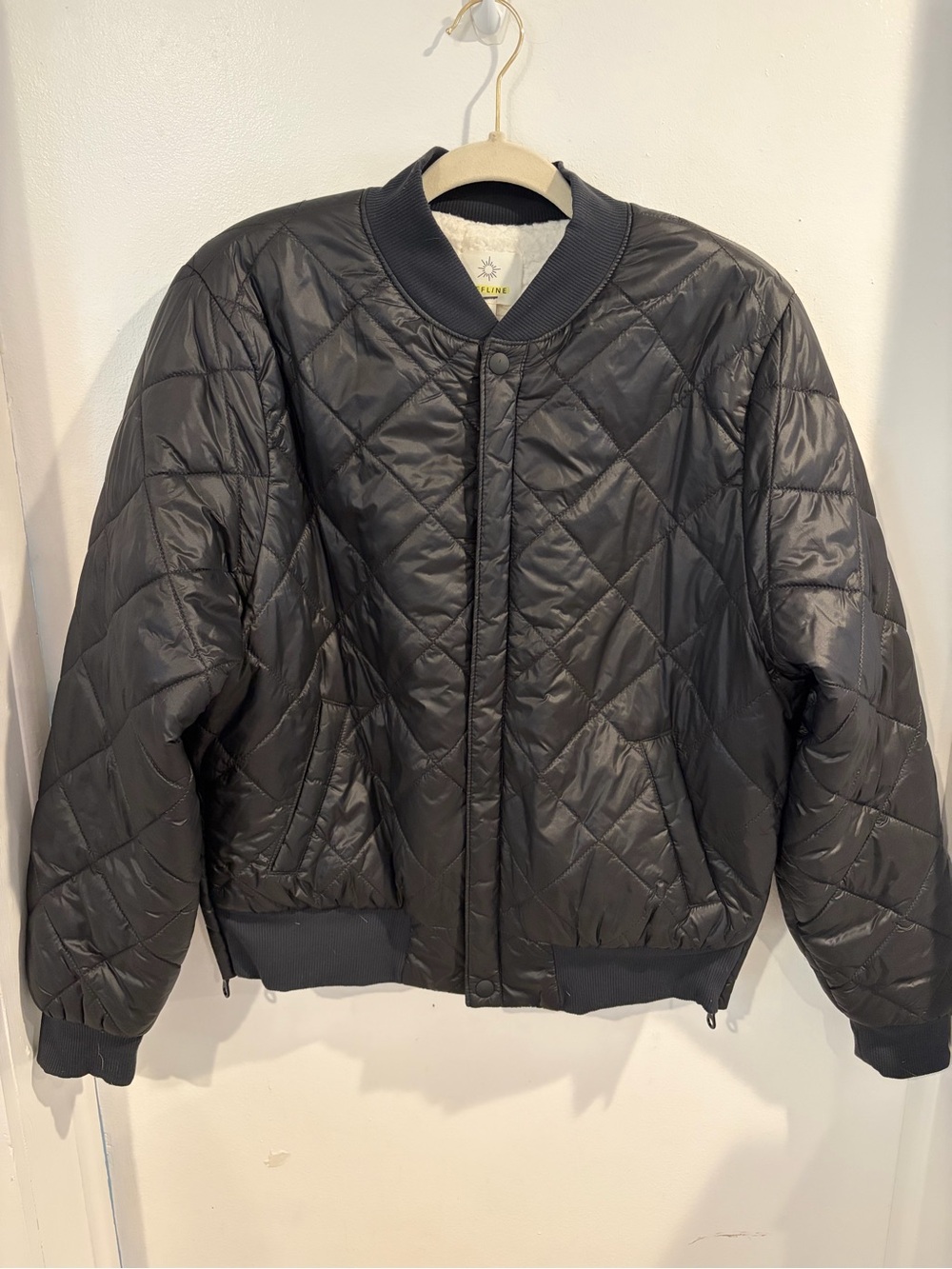 Quilted Bomber Jacket - Black